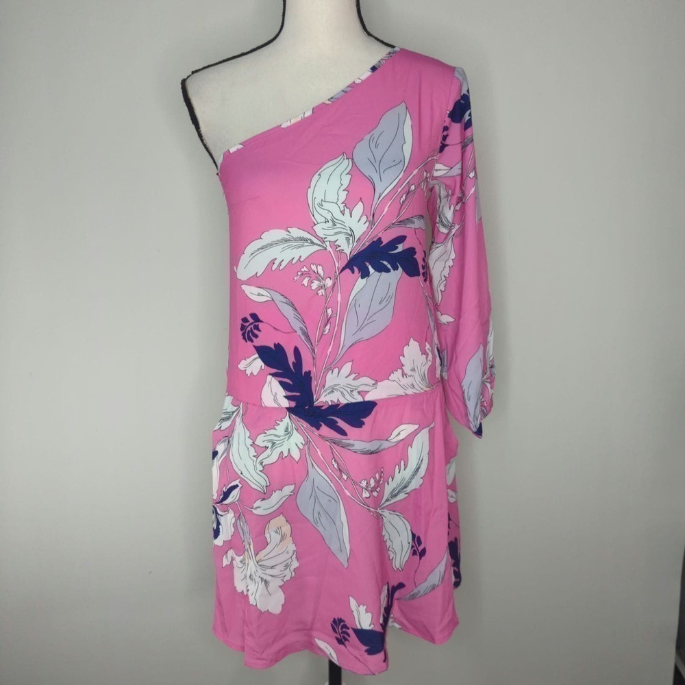 REVOLVE | Yumi Kim One Shoulder Eastern Garden Pink Mini Dress | SMALL - Picture 3 of 11